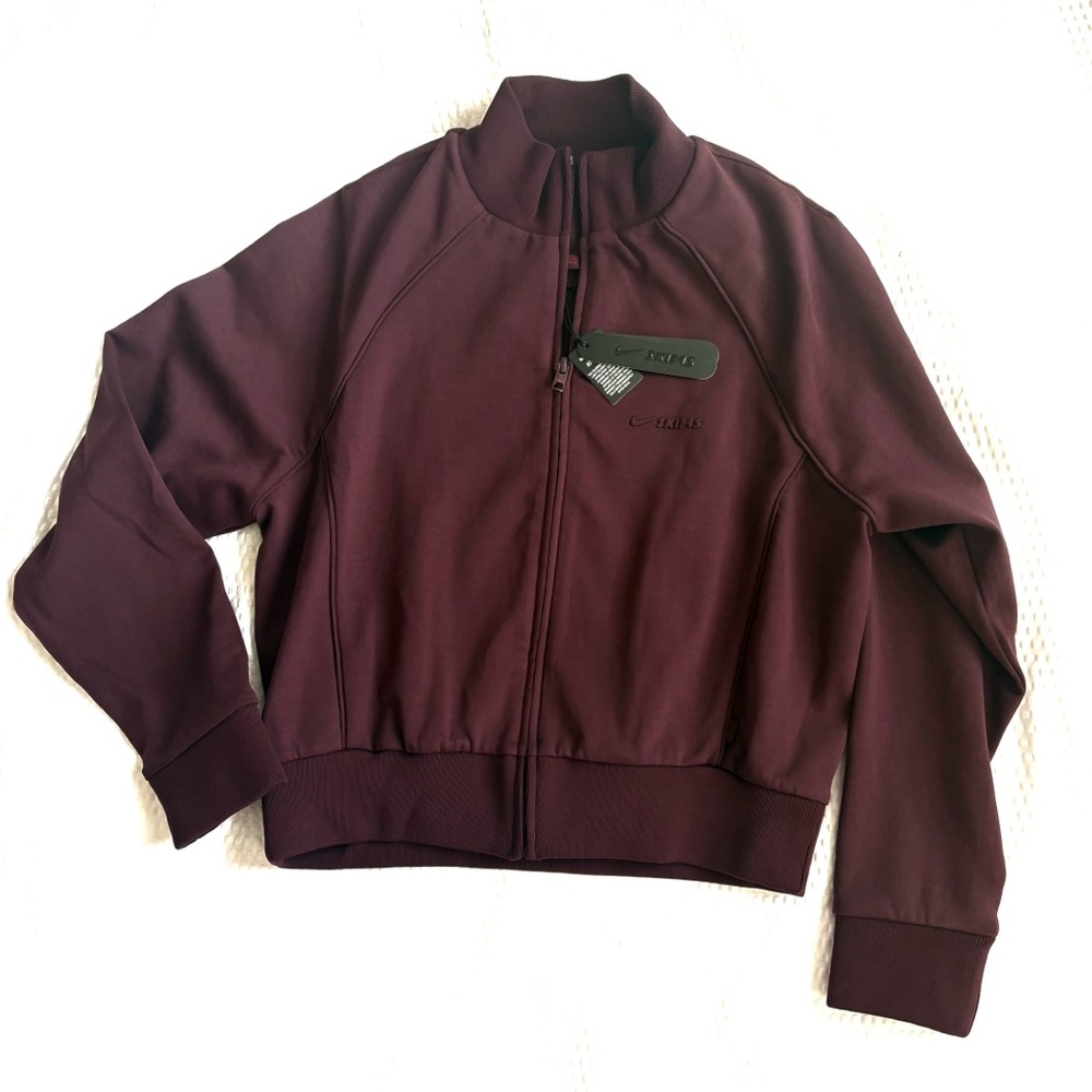 NIKE SKIMS Currant / Burgundy Track Jacket - NWT ! Small